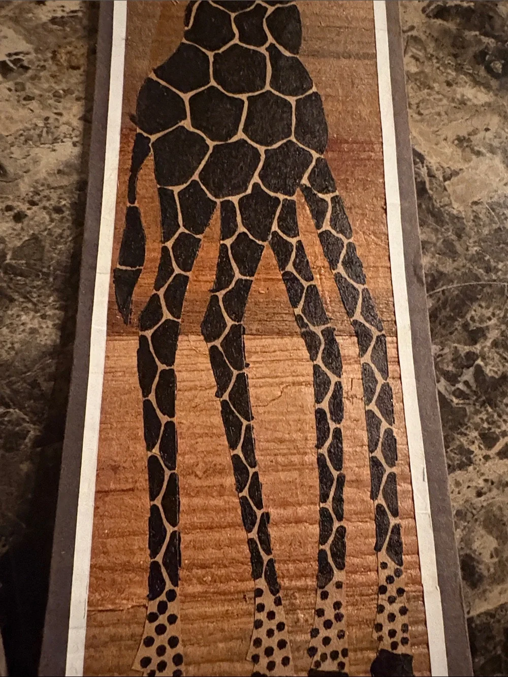 Rustic Brown & Black Giraffe Banana Leaf Wall Art Pair - Home Wall Decor